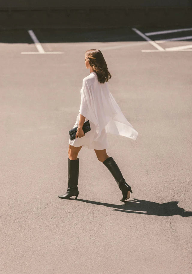 Cassius Knit Poncho Ivory