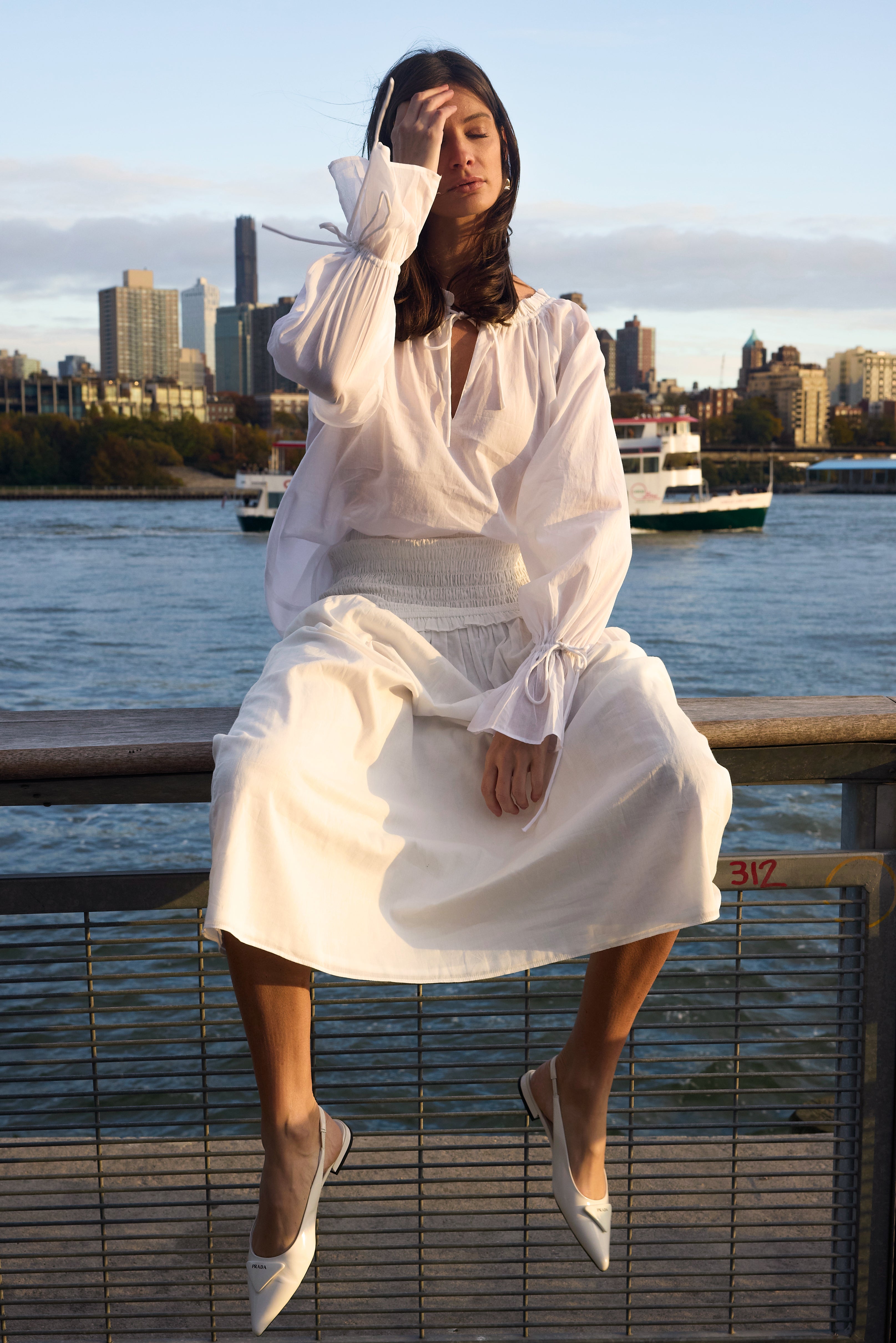 Flo Ruffle Long Sleeve Blouse White