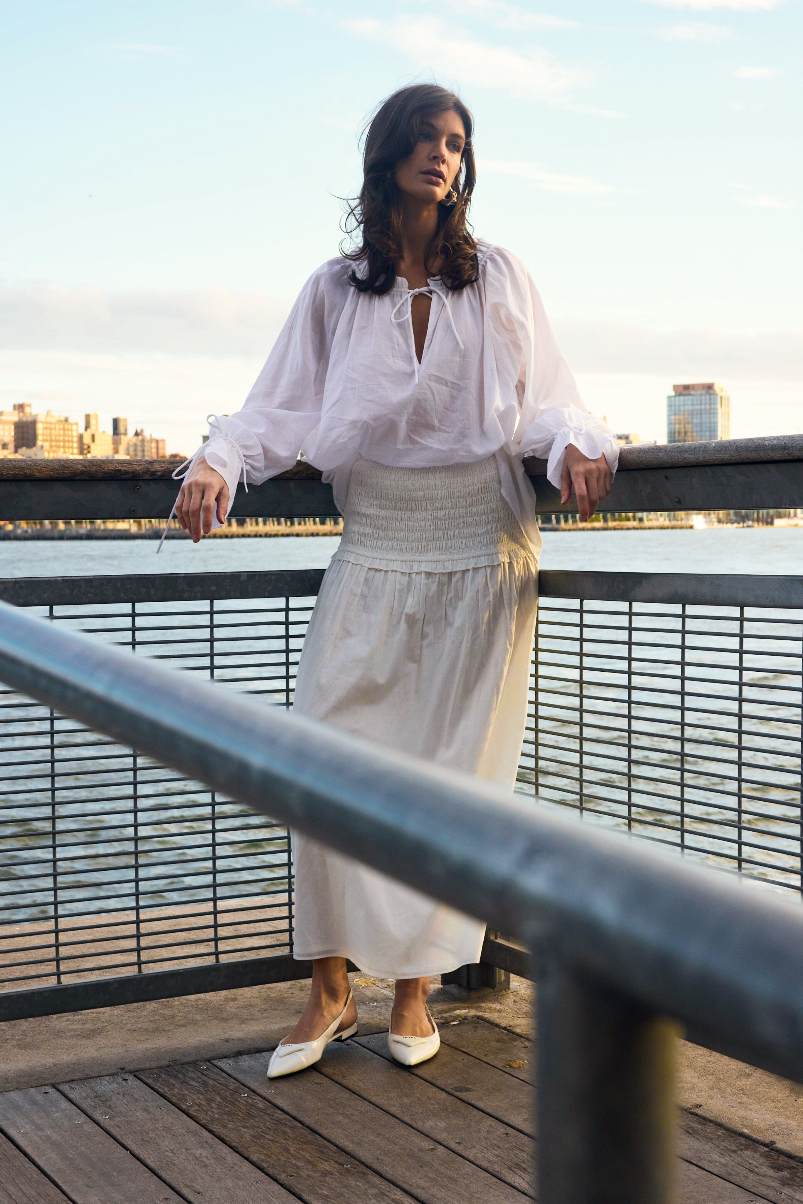 Flo Ruffle Long Sleeve Blouse White