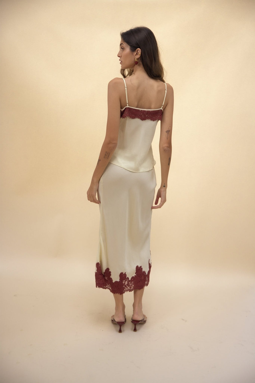 Ander Lace Slip Skirt Cream