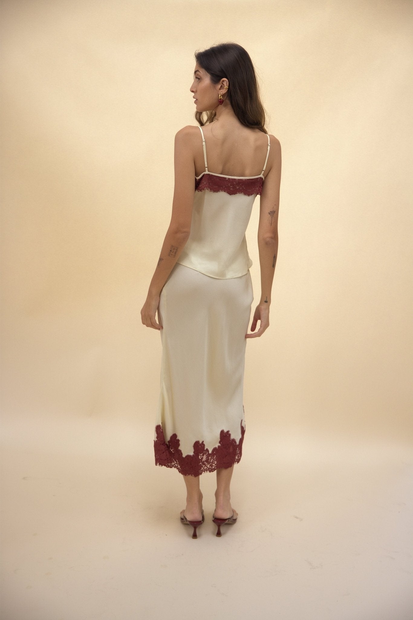 Ander Lace Slip Skirt Cream