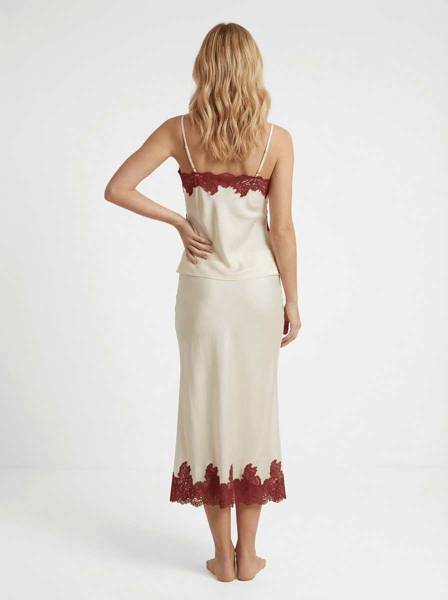 Ander Lace Slip Skirt Cream