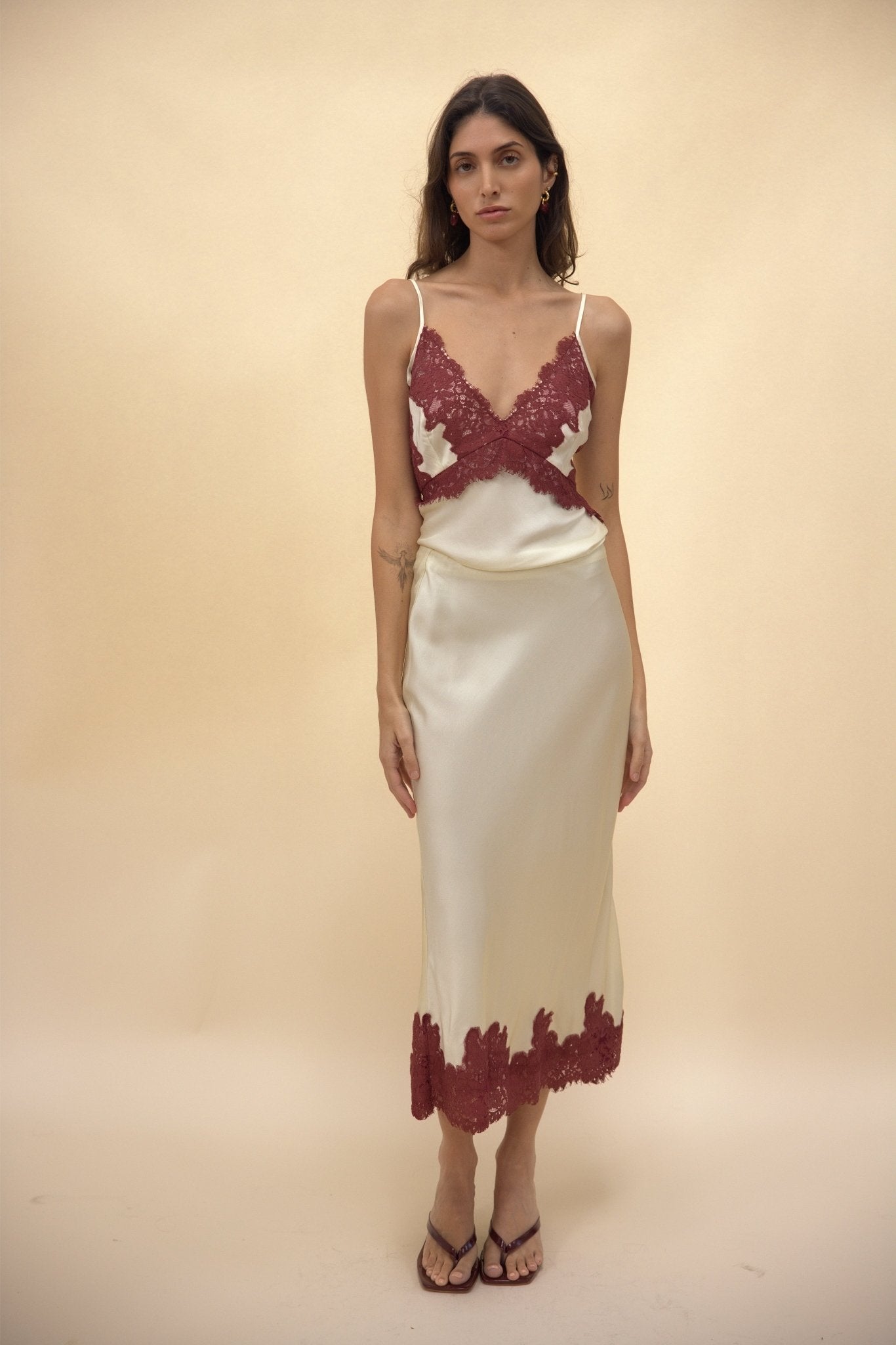 Ander Lace Slip Skirt Cream
