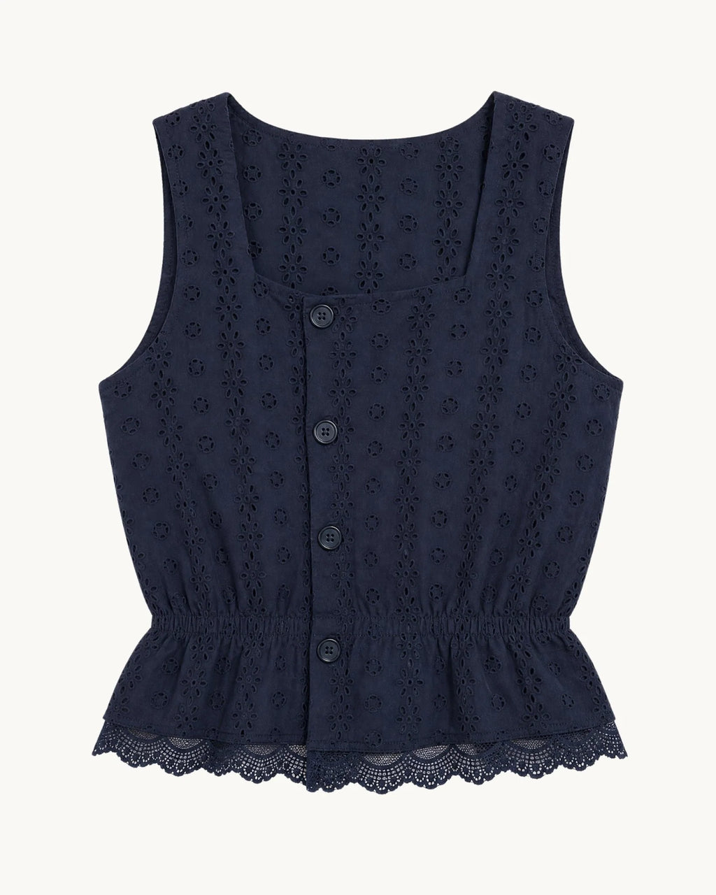 Chloe Peplum Top Eyelet