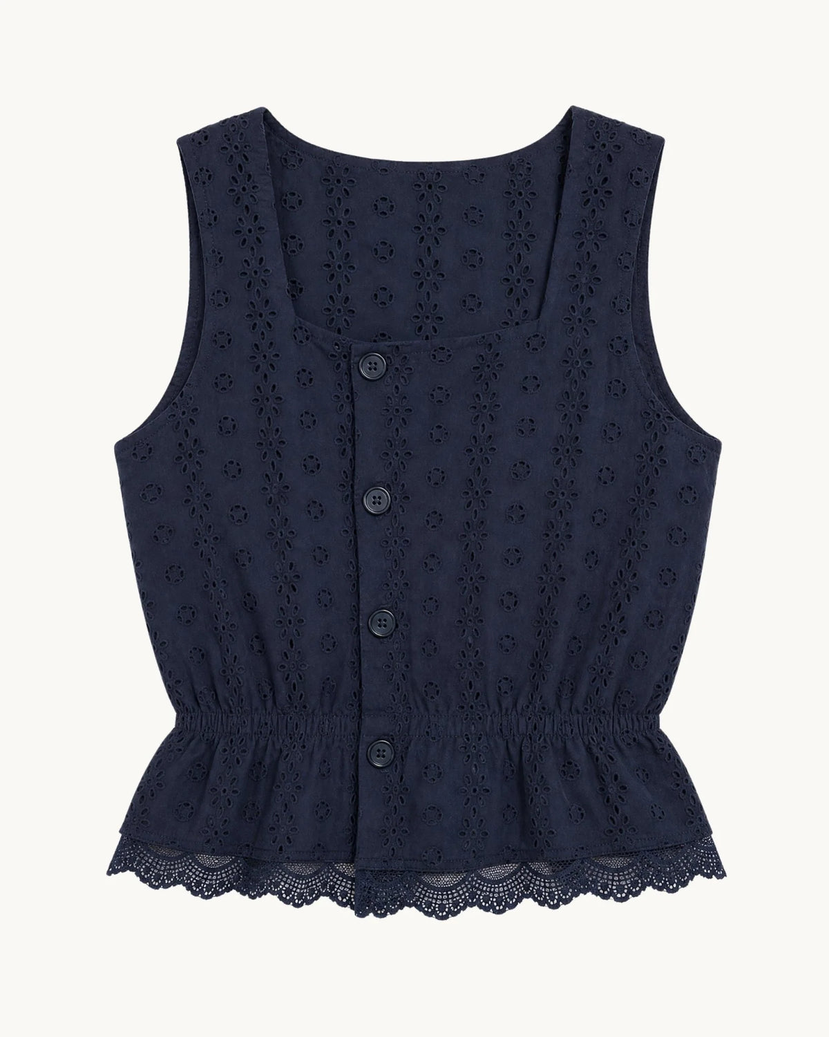 Chloe Peplum Top Eyelet