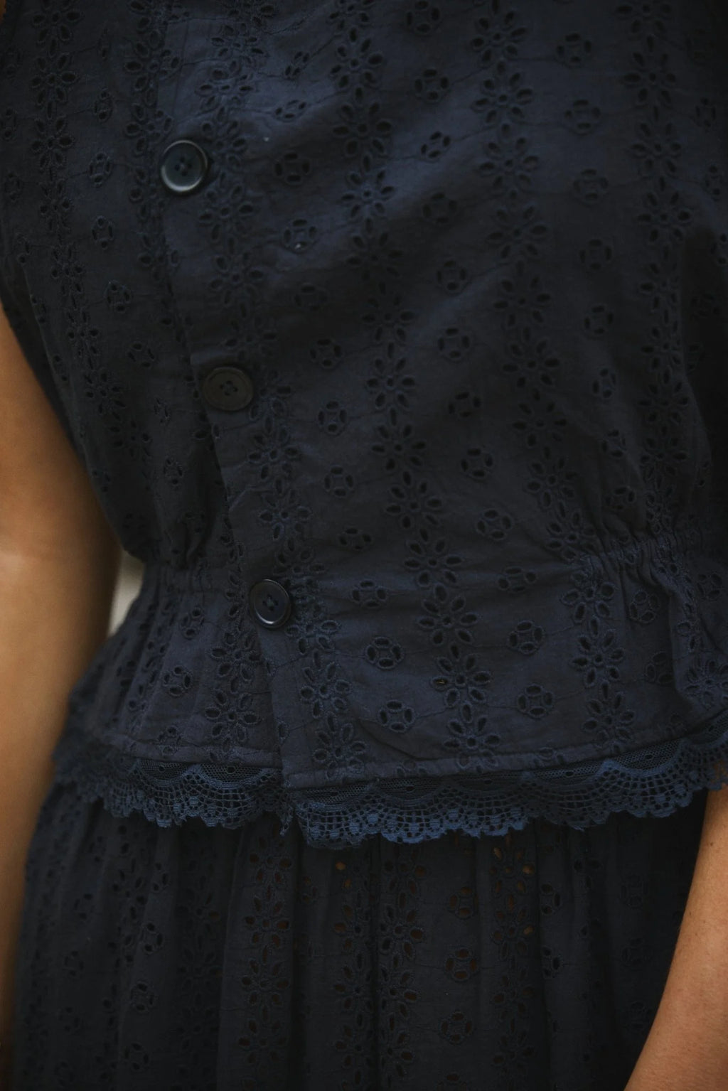 Chloe Peplum Top Eyelet