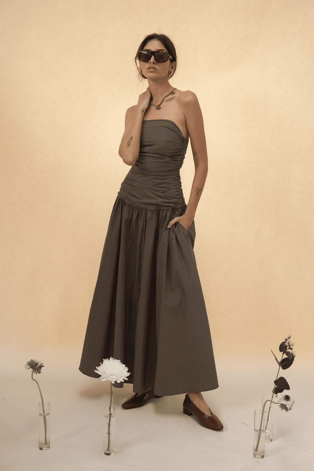 Gigi Strapless Olive