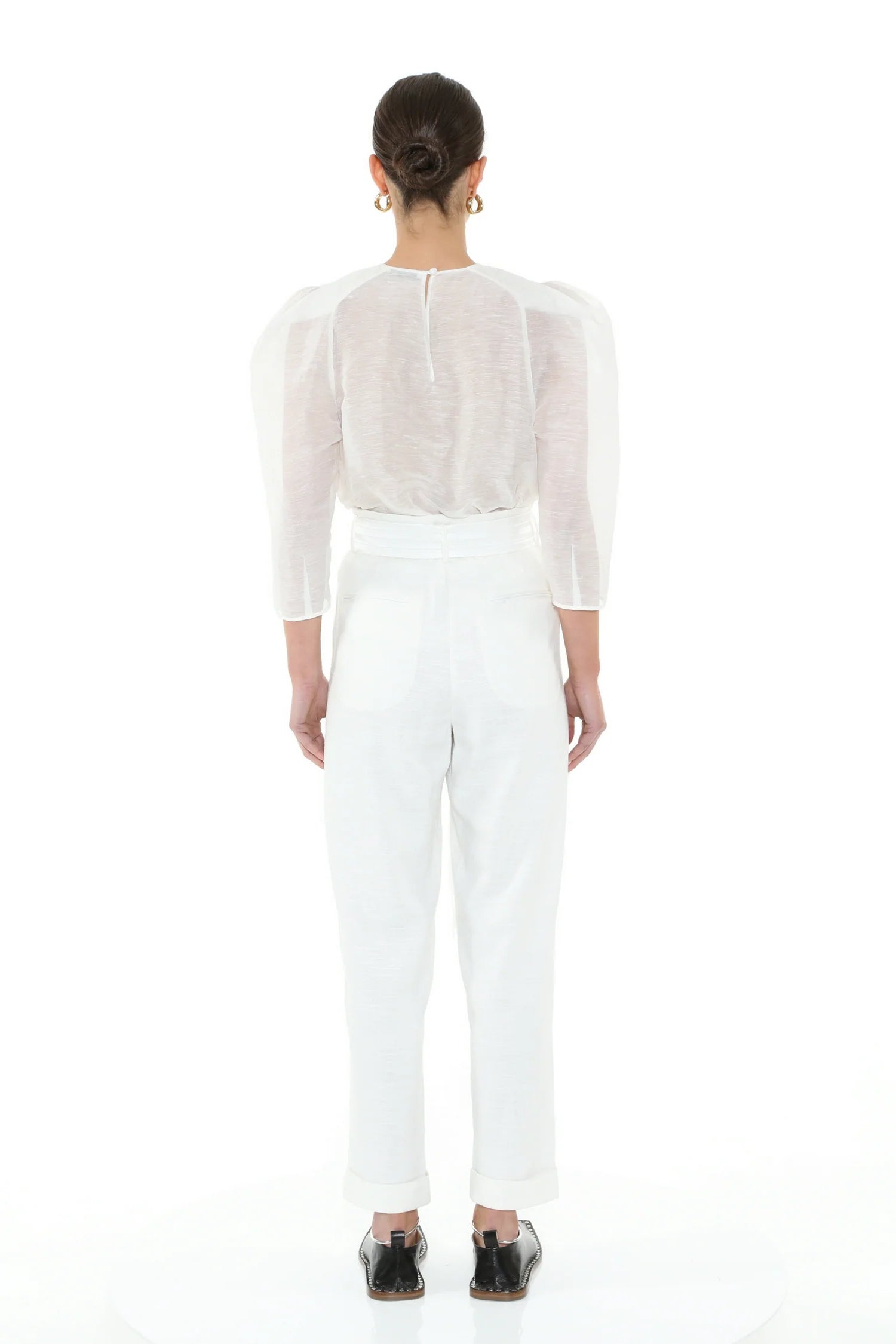 Unsheathed Pleated Blouse Natural