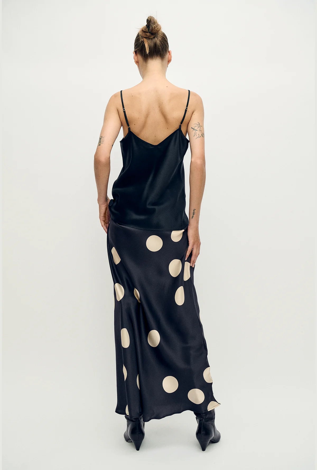 Long Bias Cut Skirt Large Polka Dot