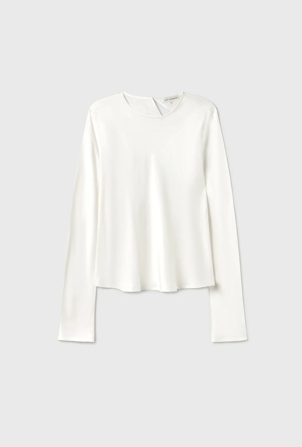 Long Sleeve Bias Top White