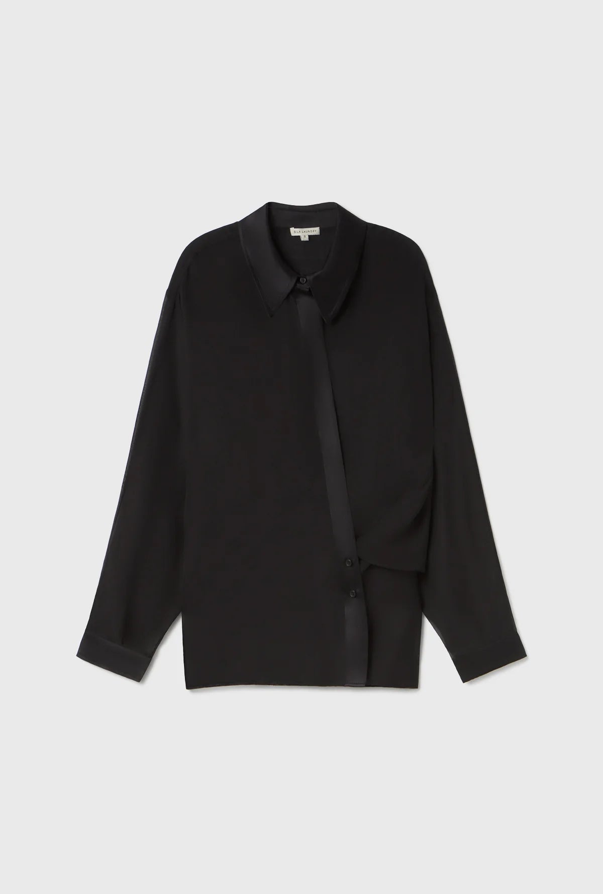 Chiffon Crossover Shirt Black