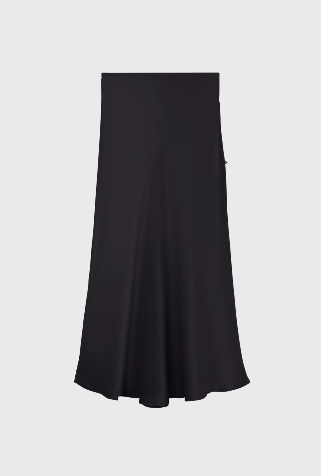 Long Bias Cut Skirt Black Satin