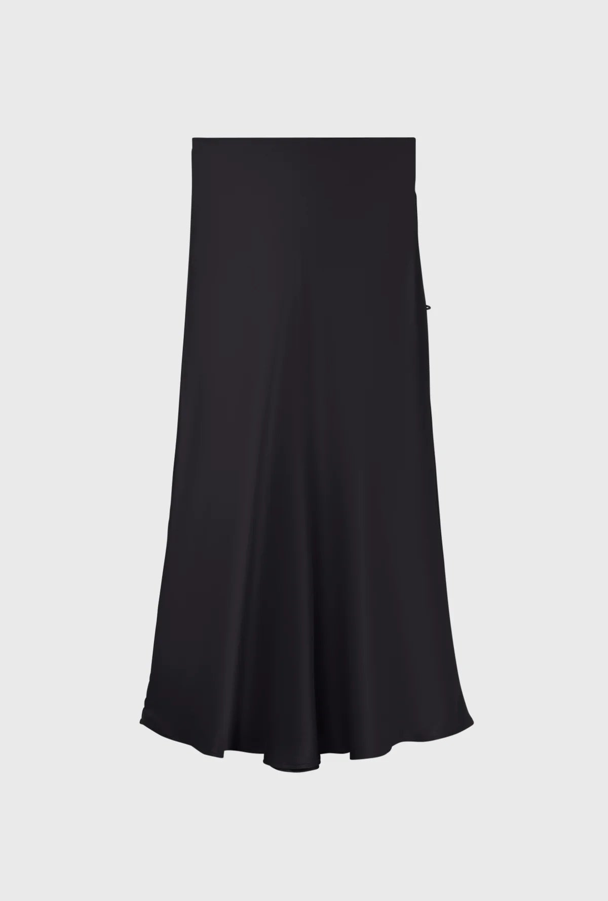Long Bias Cut Skirt Black Satin