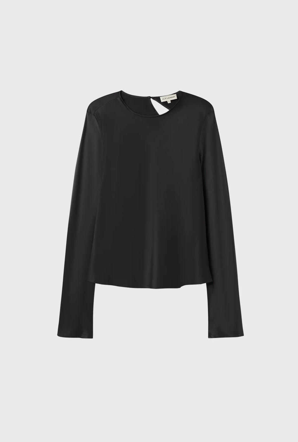 Long Sleeve Bias Top Black