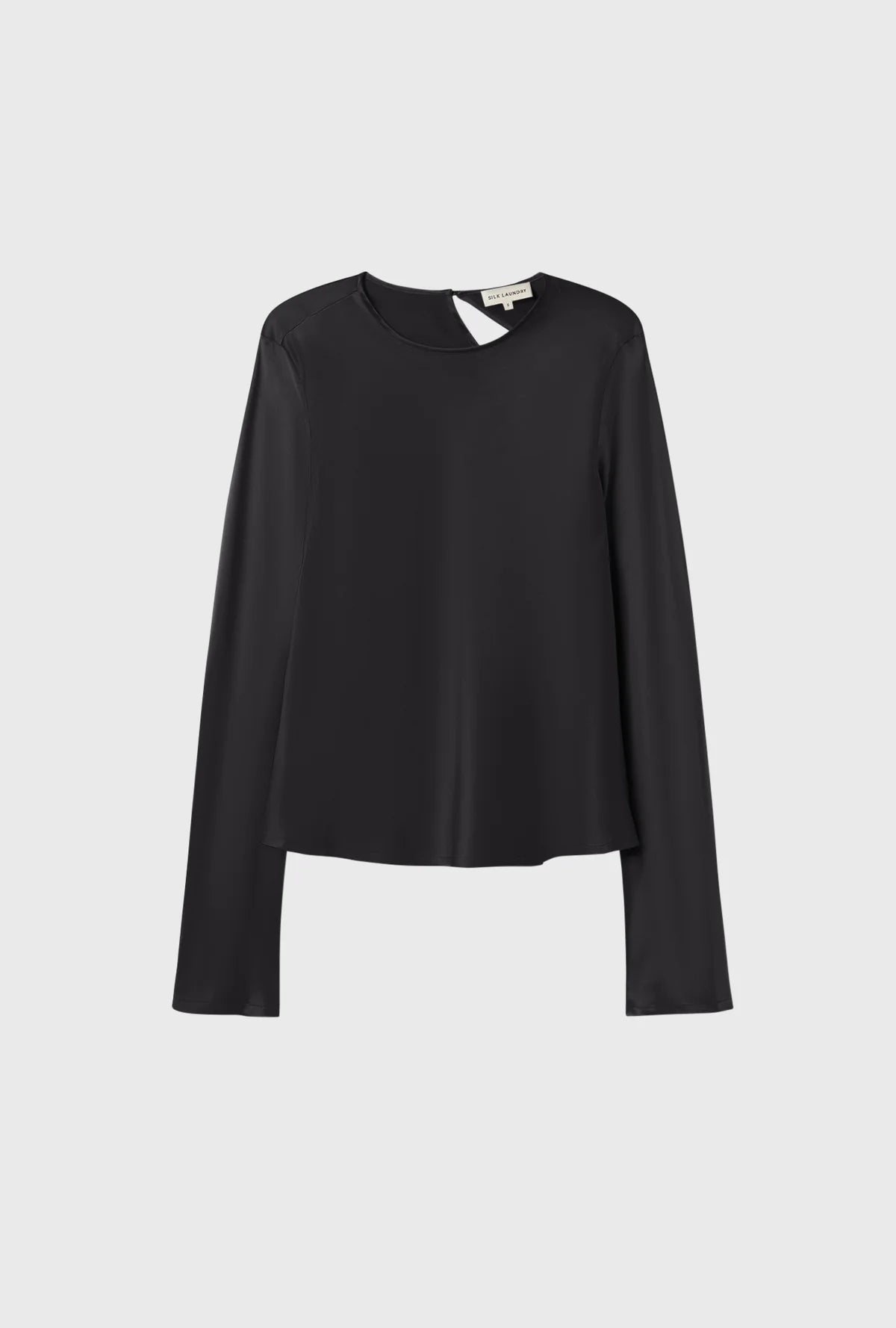 Long Sleeve Bias Top Black
