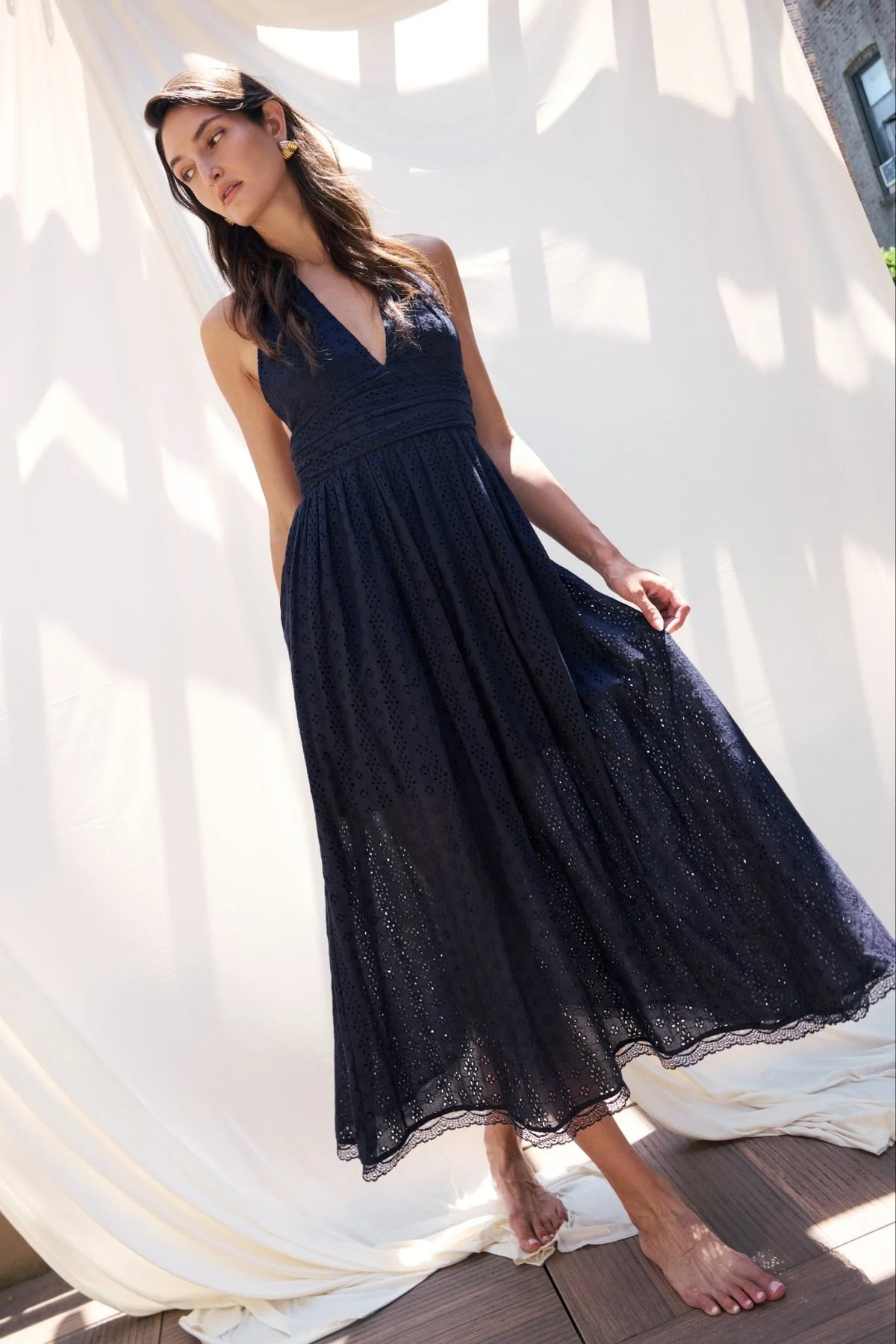 Puna Halter Dress Eyelet