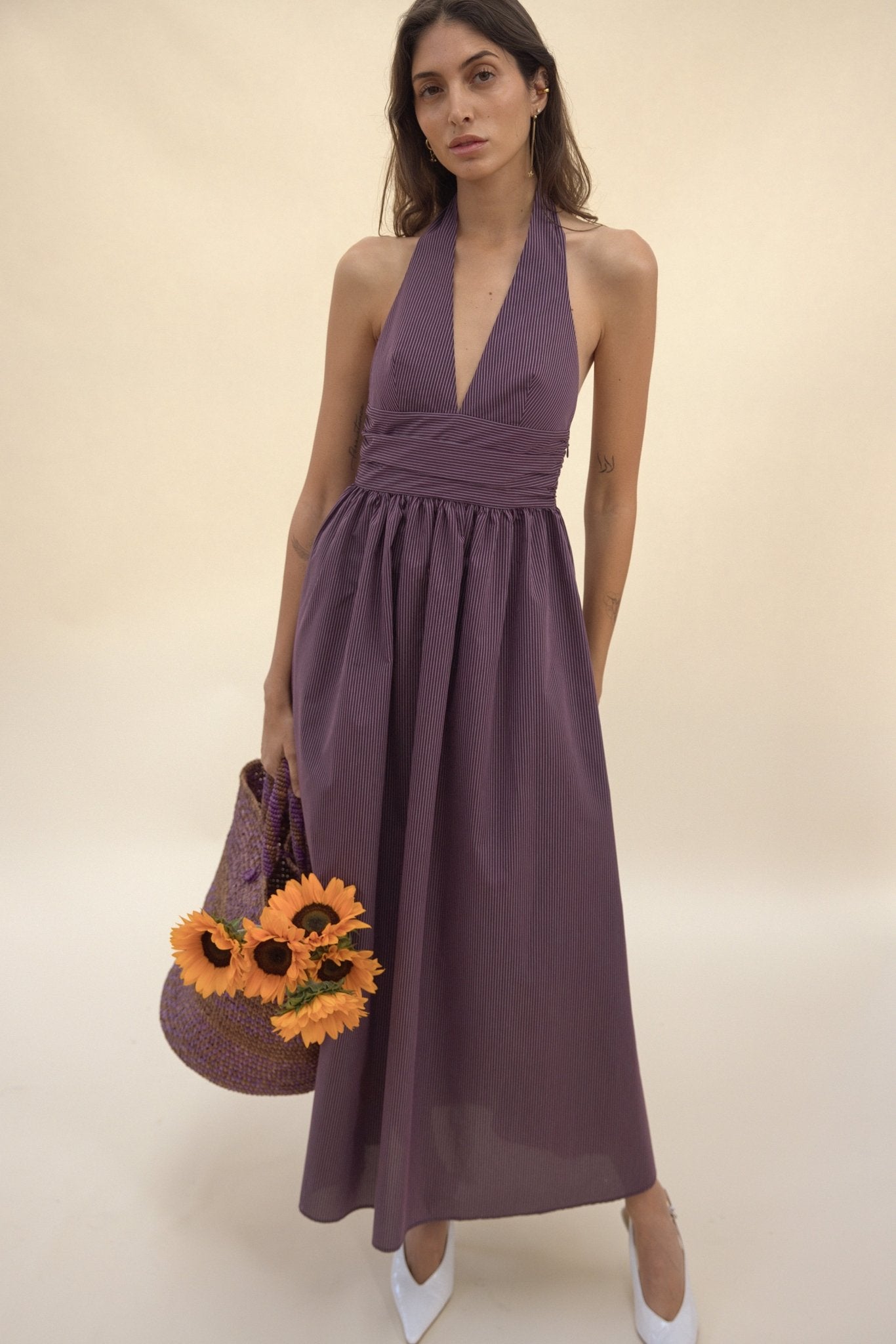 Puna Halter Dress Burgundy
