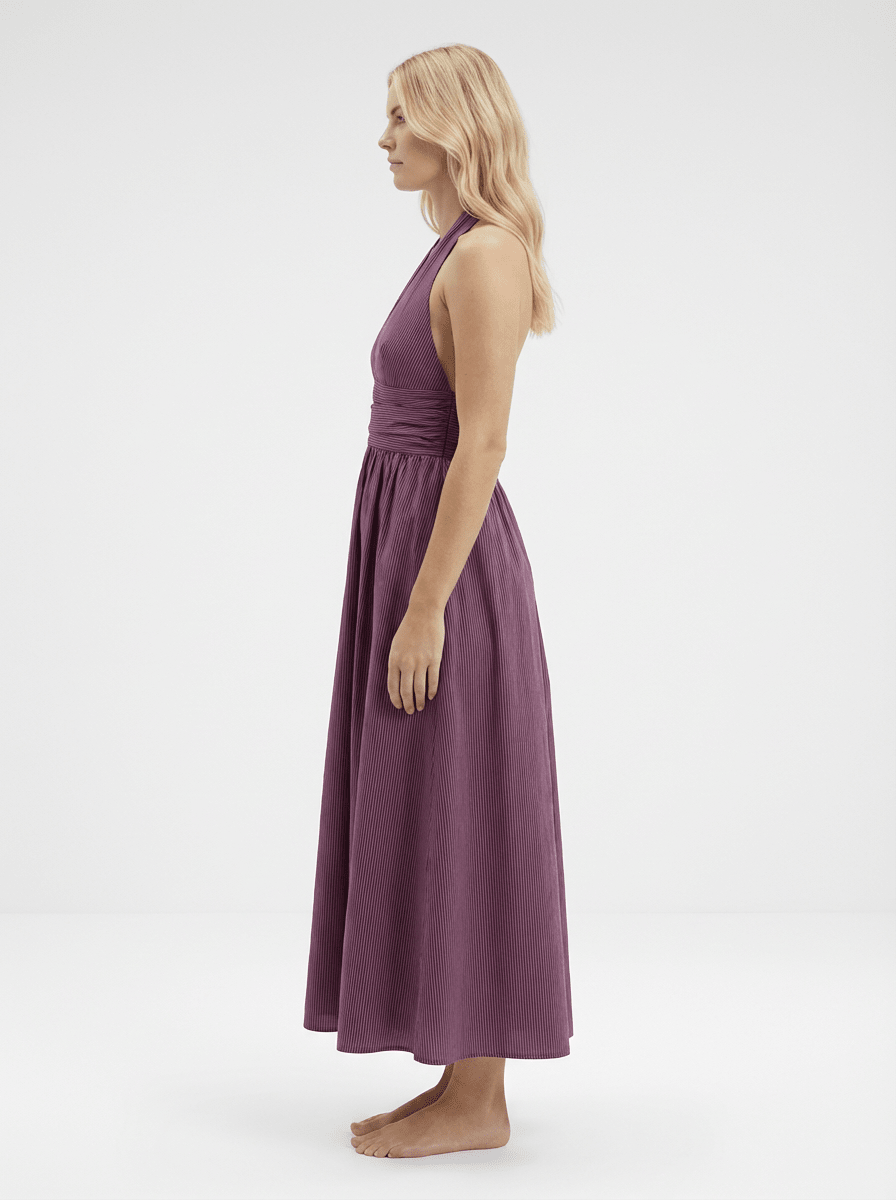 Puna Halter Dress Burgundy