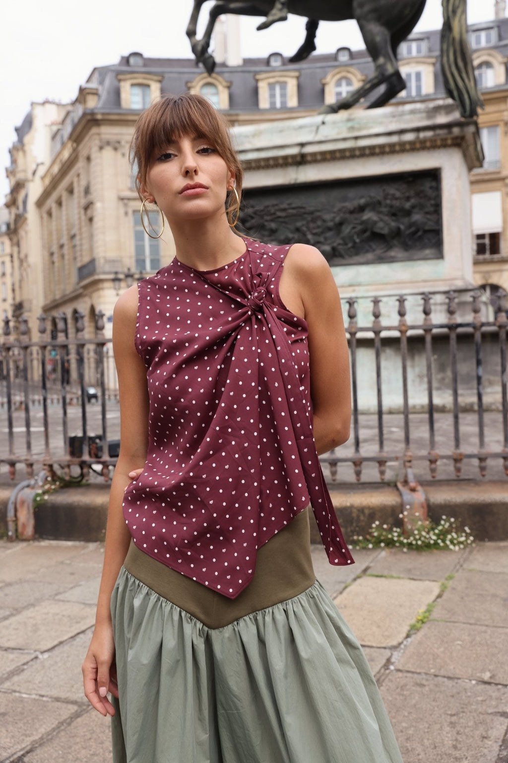 Scarlett Scarf Top Burgundy