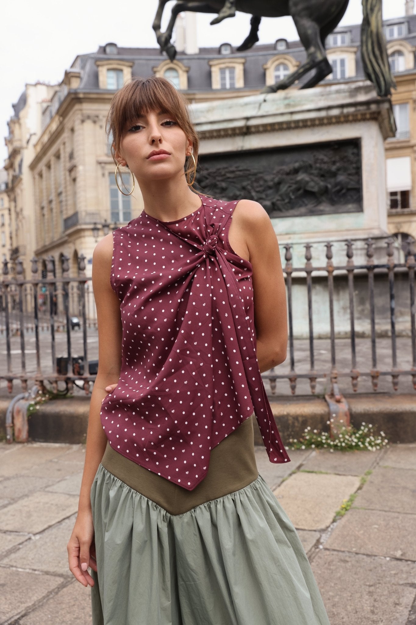 Scarlett Scarf Top Burgundy