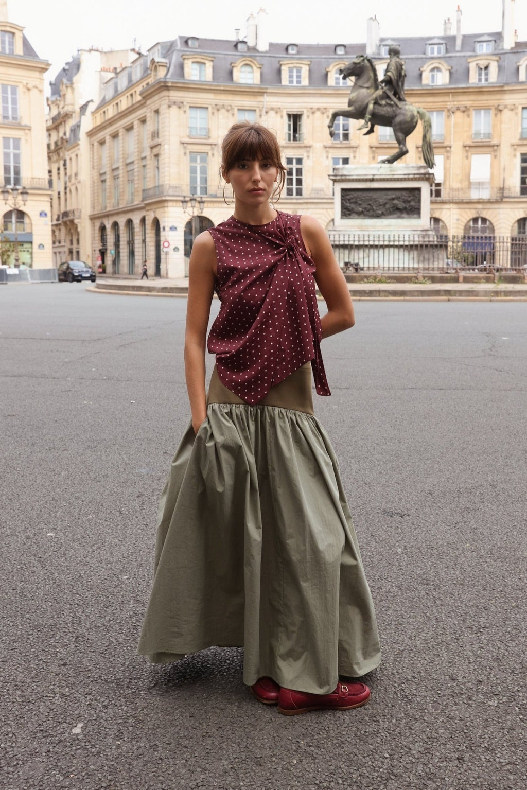 Scarlett Scarf Top Burgundy