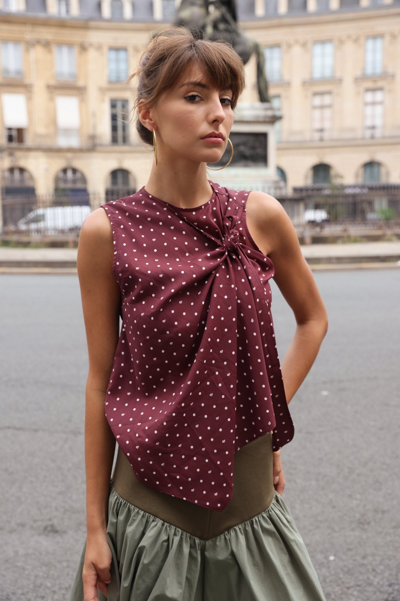 Scarlett Scarf Top Burgundy