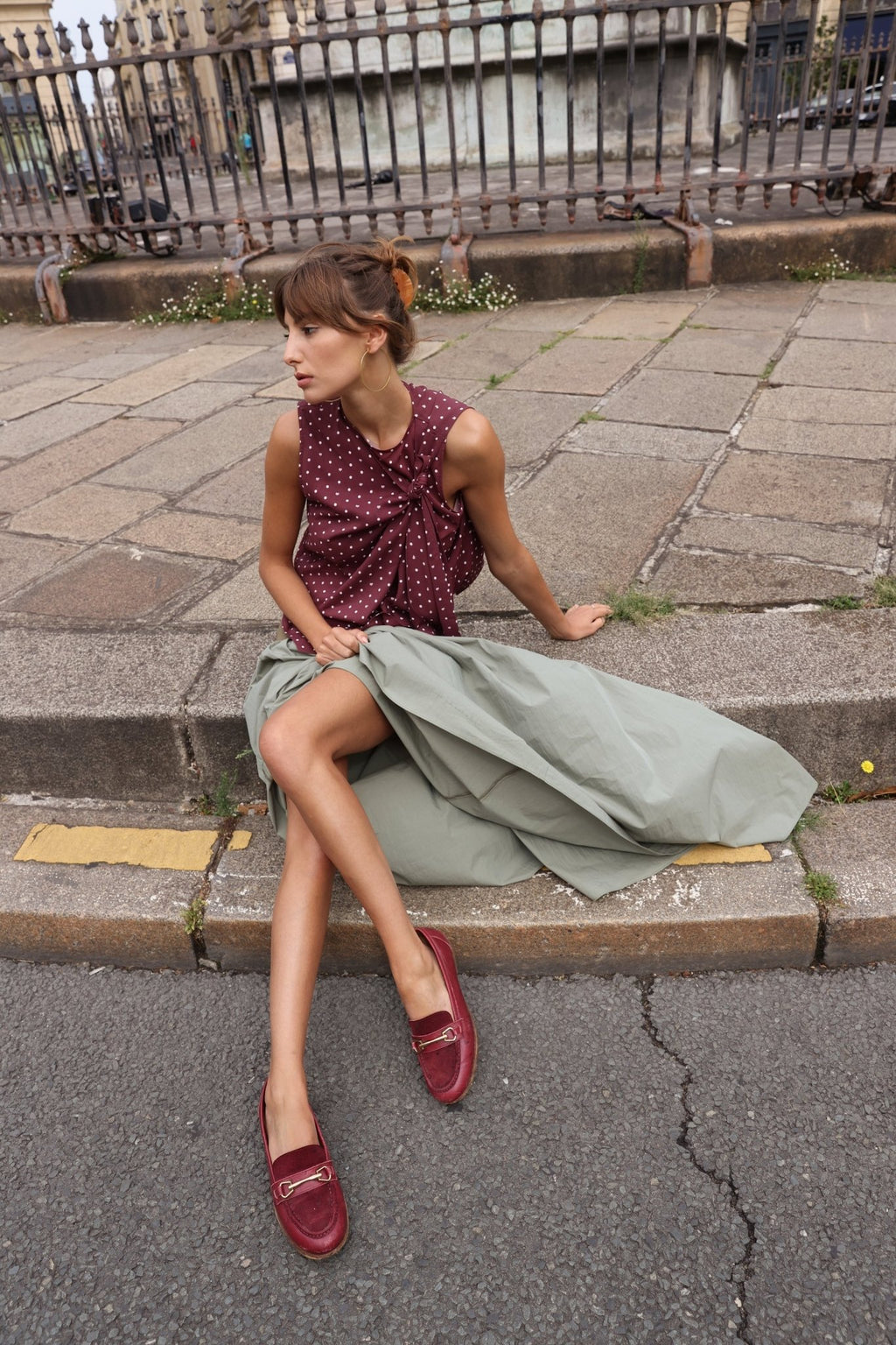 Scarlett Scarf Top Burgundy