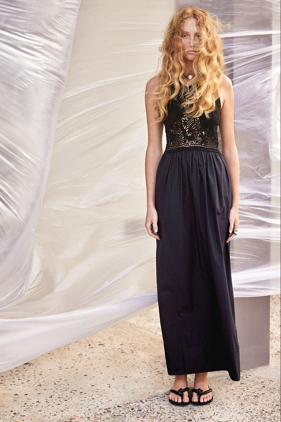 Socrates Hand Crochet Black Dress