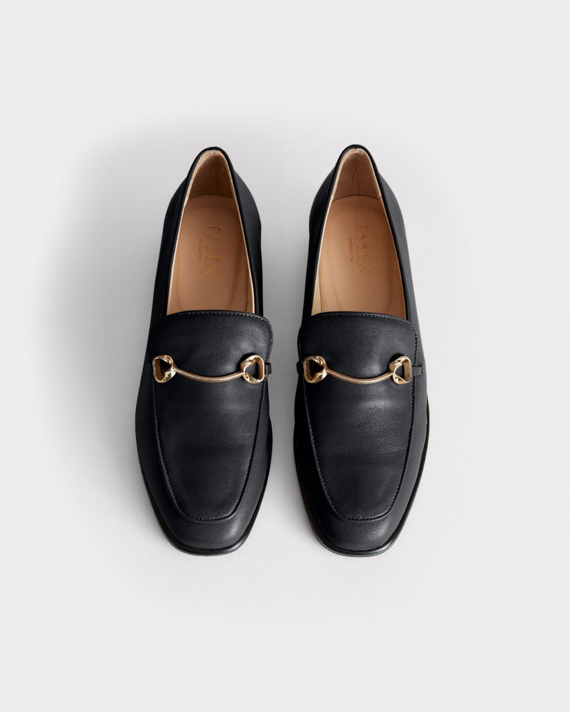 ESSĒN Shoes The Modern Moccasin - Black with hardware